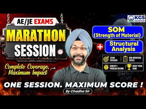 AE/JE 2026 Marathon 🚀 | SOM + Structural Analysis | One Shot Full Revision🔥 | By Chadha Sir | KGS