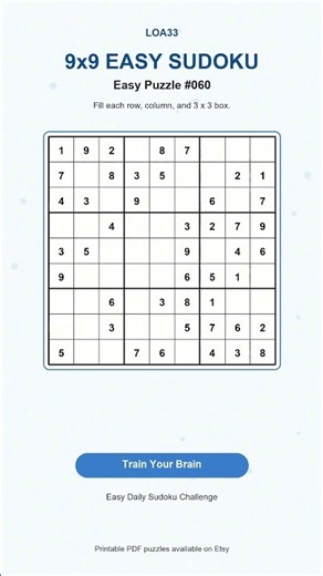 Easy Sudoku Challenge #060
