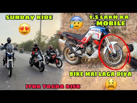 Sunday Ride par bike ke tyre par 1.5 Lakh ka Mobile fasa diya😰 aisa Risk ap kabhi mat lena 🙏🏻