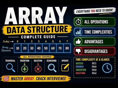 Array Data Structure Complete Guide | All Operations, Time Complexity, Advantages & Disadvantages