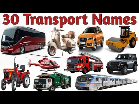 बच्चों के लिए वाहन नाम | 30 Transport Names in English Kids Learning Nursery Education 