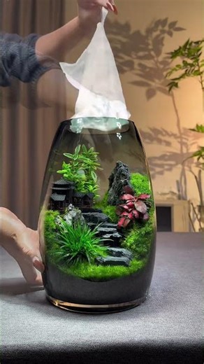 Bring the serenity of nature into your home. ✅ ( # 2575 ) Micro Landscape Green Oasis Glass Vase