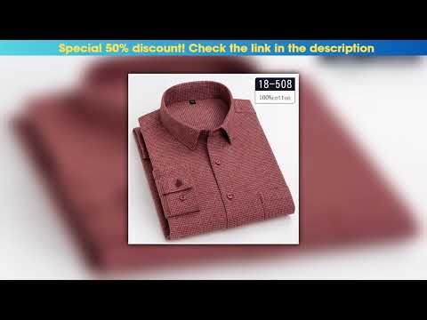 Today Only Luxury high-quality100%cotton houndstooth full shirts for men slim fit Casual shirt long