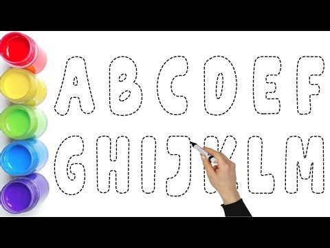 Let's Learn to Draw and Paint ABCDEFGHIJKLM for Kids // Easy Step by Step Drawing Tutorial