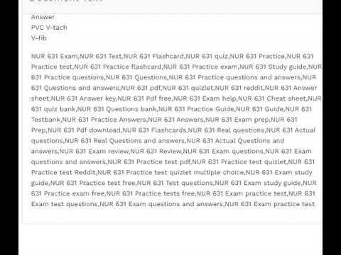 NUR 631 Cardio and Pulmonary