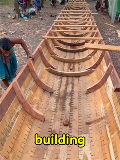 Unveiling the Master Artisan's Secrets Behind This Massive Log Boat #fyp #diy #trend