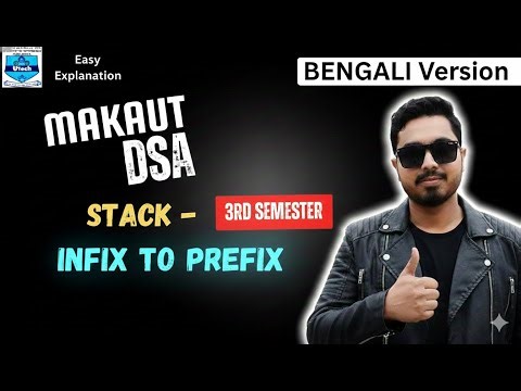 Infix to Prefix Conversion | Algorithm & Example | Stack | #MAKAUT University