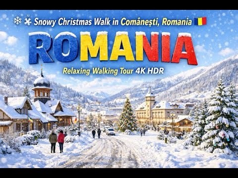 Walking Tour Romania 🇷🇴 | Snowy City Walk in 4K Dolby Vision HDR – No Commentary