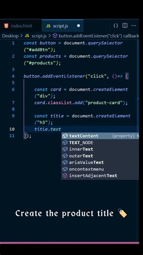 JavaScript createElement() Explained | Create HTML with JS | JS Series #36 #coding #programming #js