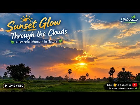 Sunset Glow Through the Clouds 🌅☁️ | A Peaceful Moment in Nature