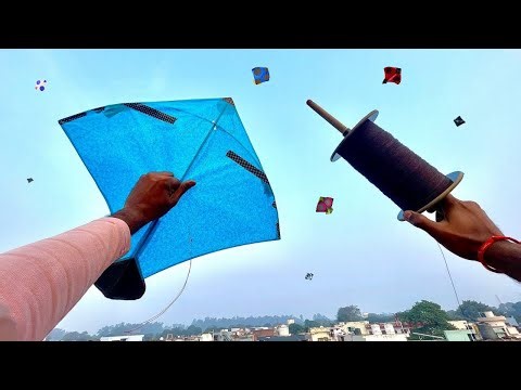 Blue kite flying & kite cutting tricks | kite vlogs | kite |