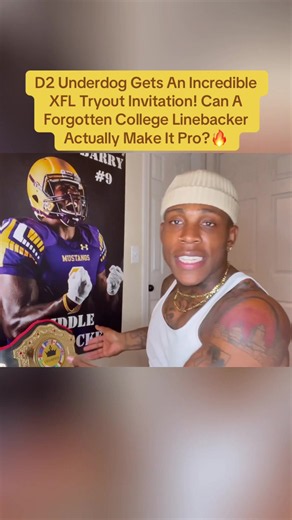 D2 Underdog Gets An Incredible XFL Tryout Invitation! Can A Forgotten College Linebacker Actually Make It Pro?🔥#xfl #therock #footballjourney #underdog #profootball