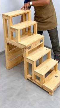 Satisfying Woodworking - A Smart Chair That Can Transform Into A Full Set Of Stairs #woodscraft