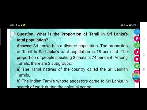 What is the Proportion of Tamil in Sri Lanka's total population?