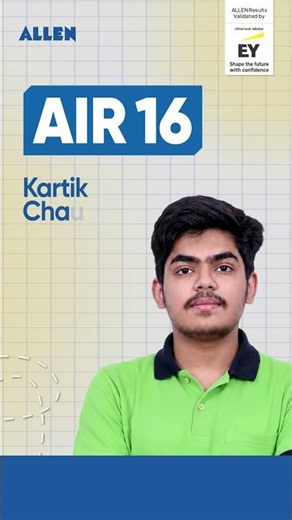 Kartik Chaudhary secures AIR 16 in NEET (UG) 2026 with the ALLEN Classroom Program! #shorts