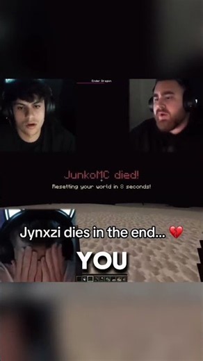 Jynxzi Dies In The End 💔🥀 #jynxzi #shorts #funny #minecraft #epicfails #lol #twitch #jynxziclip