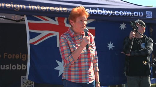 Pauline Hanson speaks at anti-immigration rally