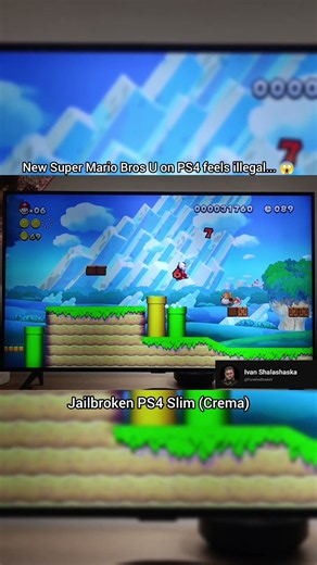 Wii U on my PS4! New Super Mario Bros U USING CREMA Part 2 🤯🍄