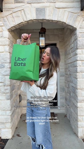 yall KNOW @Uber Eats is my savior both during and outside of the holiday season 🎄❤️#UberPartner Get 40% off your first grocery order of $30 on Uber Eats with 40DEC!