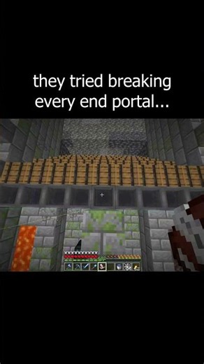 they tried breaking every end portal... #minecraft #minecraftmemes (i...