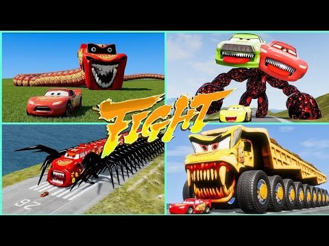 ULTIMATE MULTI-HEADED FIGHT! 🏎️ Centipede McQueen vs Two-Headed Giant