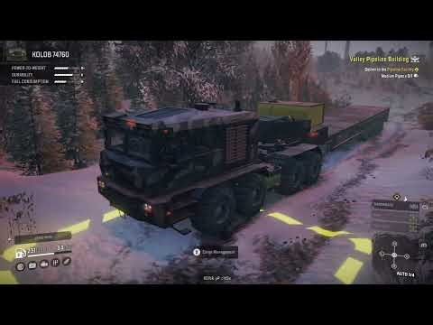 SnowRunner Career Mode | Episode 39 Valley Pipline Building, Oil Barrels Delivery |(Alaska USA)