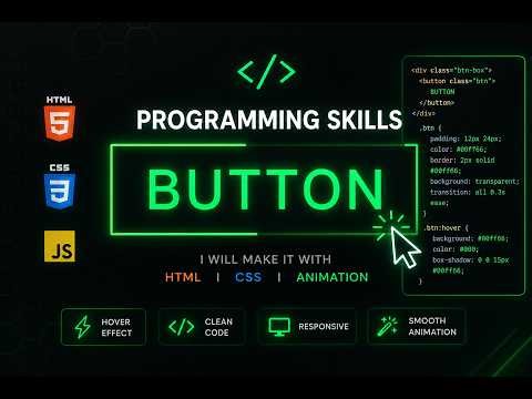 Animated button using HTML CSS | #programming #coding #programmingskillsoffical