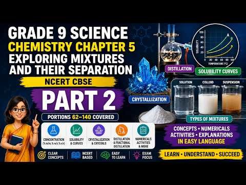 GRADE 9 CHEMISTRY SCIENCE –CHAPTER 5 | PART 2 | NCERT CBSE EXPLORING MIXTURES AND THEIR SEPARATION