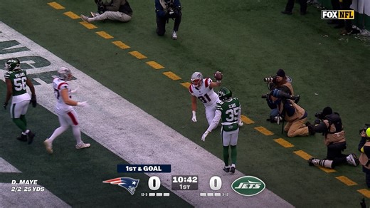 Drake Maye finds Austin Hooper for 2-yard TD, giving Patriots lead over Jets