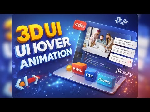 3D UI Section Hover Animation | HTML CSS jQuery (Code + Preview)