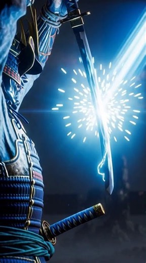 Blue Lightning Samurai Katana Satellite Beam ASMR ⚡🛰️ #asmr #samurai #blue #beam #satellite