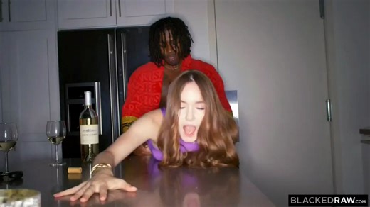 Your girlfriend wanted to try something else tonightYou had no clue that this was what she meant when she said she would invite a friend over ♠️Doesn't she look even better bent over the counter like that, though? ✨