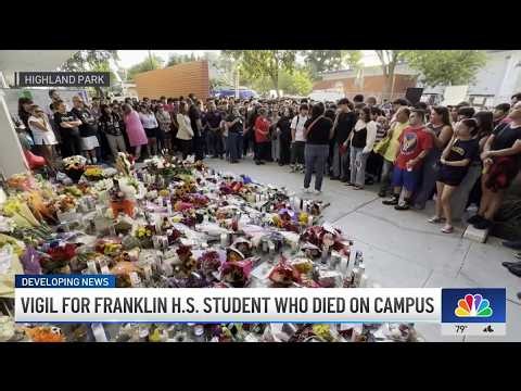 Vigil held for Franklin High School student who died on campus