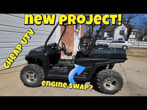 S6 E11. We buy a cheap UTV with a blown up engine. Predator engine swap time?
