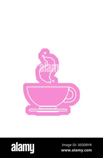 jumping motion animation of vector icon illustration of a hot cup of coffee Stock Video Footage - Alamy