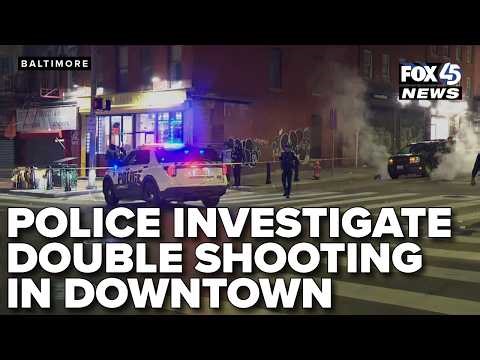 Police investigate double shooting in downtown Baltimore