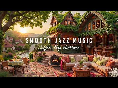 Begin Your Day with Relaxing Jazz Instrumental Music☕Outdoor Coffee Shop Ambience &Smooth Jazz Music
