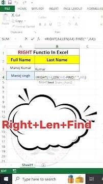 Find Last Name in Excel using FIND + LEN + RIGHT Function