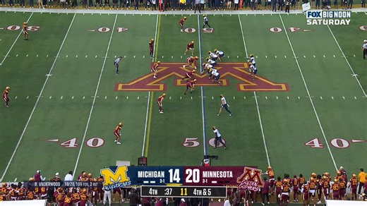 @CFBONFOX @GopherFootball Fleck called timeout just before an apparent Minnesota interception. Underwood later missed on fourth down, and the Gophers beat Michigan 20–14.📹 @CFBONFOXhttps://t.co/FrJ9EgFMVu