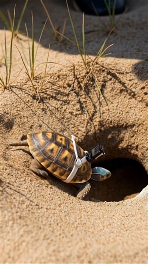 POV: Exploring the Hidden Burrow of a Gopher Tortoise Hatchling 🐢 #wildlife #pov #natureshorts