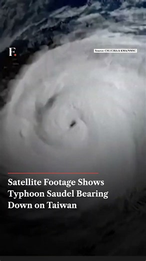 Satellite Footage Shows Typhoon Saudel Bearing Down On Taiwan | Firstpost News