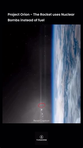 @factoxpedia on Instagram: "Project Orion wasn’t your regular rocket idea 🚀 instead of burning fuel, it planned to use nuclear bombs for thrust. How? A giant metal plate would sit at the back of the spacecraft. Small nuclear explosions would be set off behind it, each blast pushing the plate forward and propelling the rocket into space. This method, called nuclear pulse propulsion, could theoretically reach Mars in weeks and even travel to other stars within a human lifetime. The idea was teste