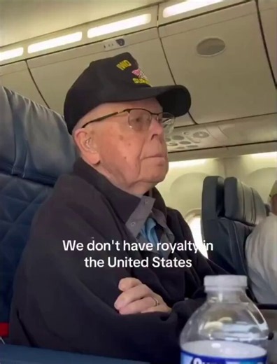 A 100-year-old hero from Iwo Jima receives a standing ovation mid-flight.