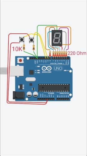 Arduino 7 Segment using 2 Push Button | Amit Tech Club #shorts #amittechclub