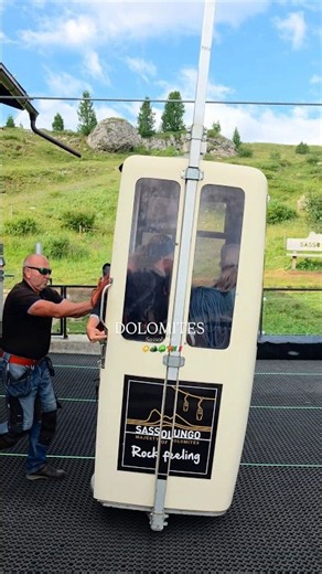 Riding Italy's famous 'coffin' lift into the heart of Sassolungo 🚠👀