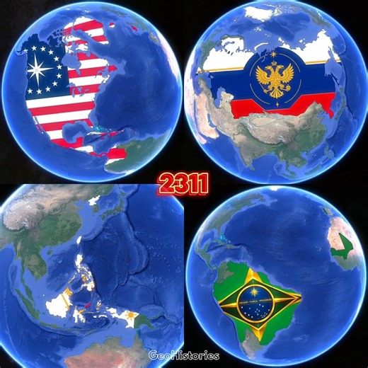 Evolution of United States Russia Philippines & Brazil in 500 Years #maps #history #historymap