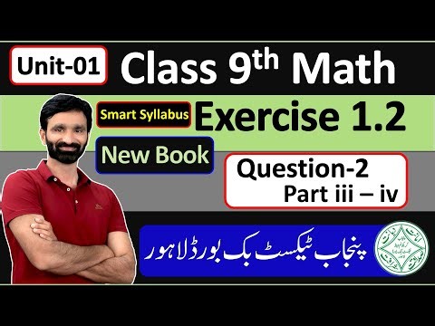 Class 9 Math New book Exercise 1.2 Question 2 Part iii , iv- Class 9 Math E.X 1.2 Q 2 Smart Syllabus