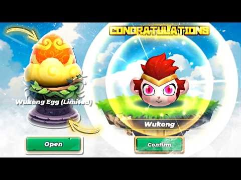 Hatching WUKONG EGGS in Skyblock | Blockman Go opening limited pet egg — Monkey