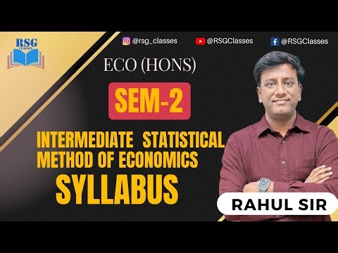 DU Economics (Hons) Sem–2 | Intermediate Statistical Methods of Economics Syllabus | RSG Classes