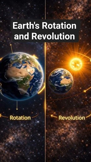 🌍 Earth Rotation vs Revolution 🚀 #shorts #science #earth #space #education #viral #facts